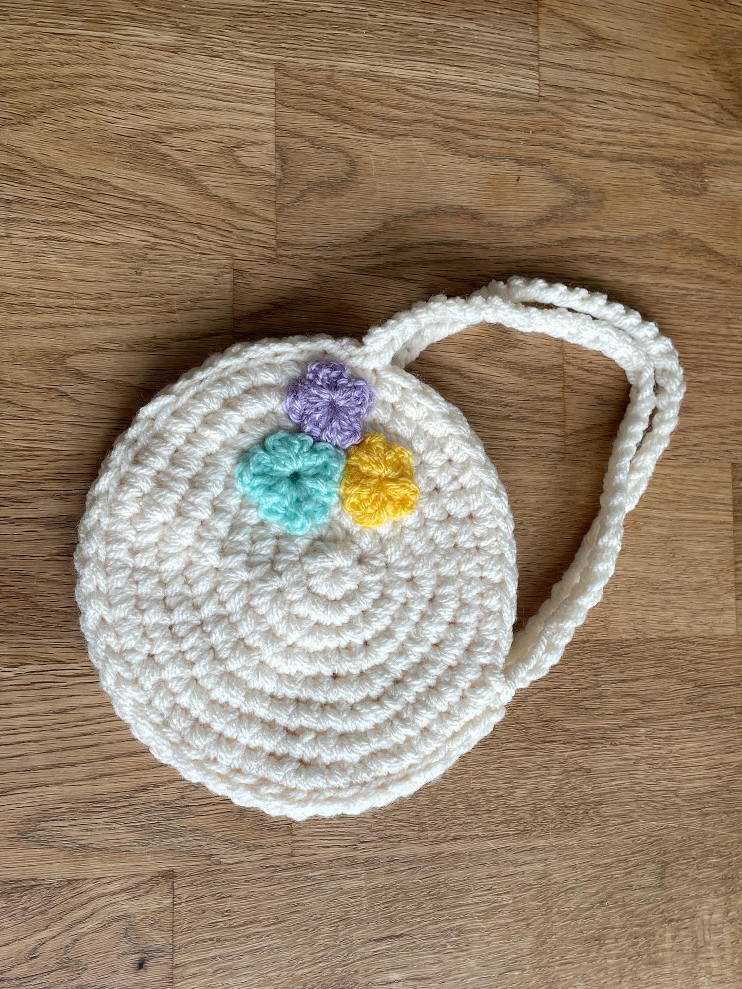 Lovely Handmade Crochet Flower Bag – Perfect Child's Trinket or Treat Bag