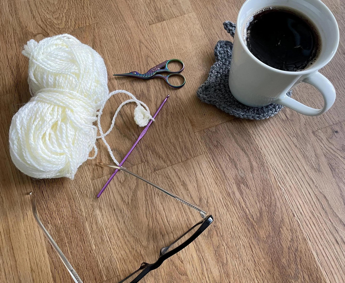 Beautiful Crocheted Cat Coaster