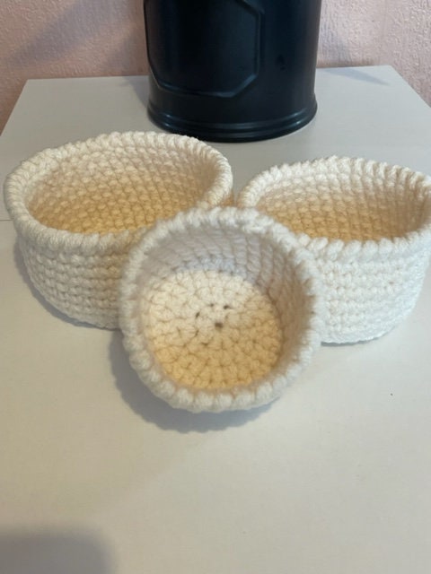 Crochet Basket Set Handmade Basket Set Crocheted Basket Storage Basket Crochet Storage Crochet Home Decor Storage Baskets Knitted Basket Set