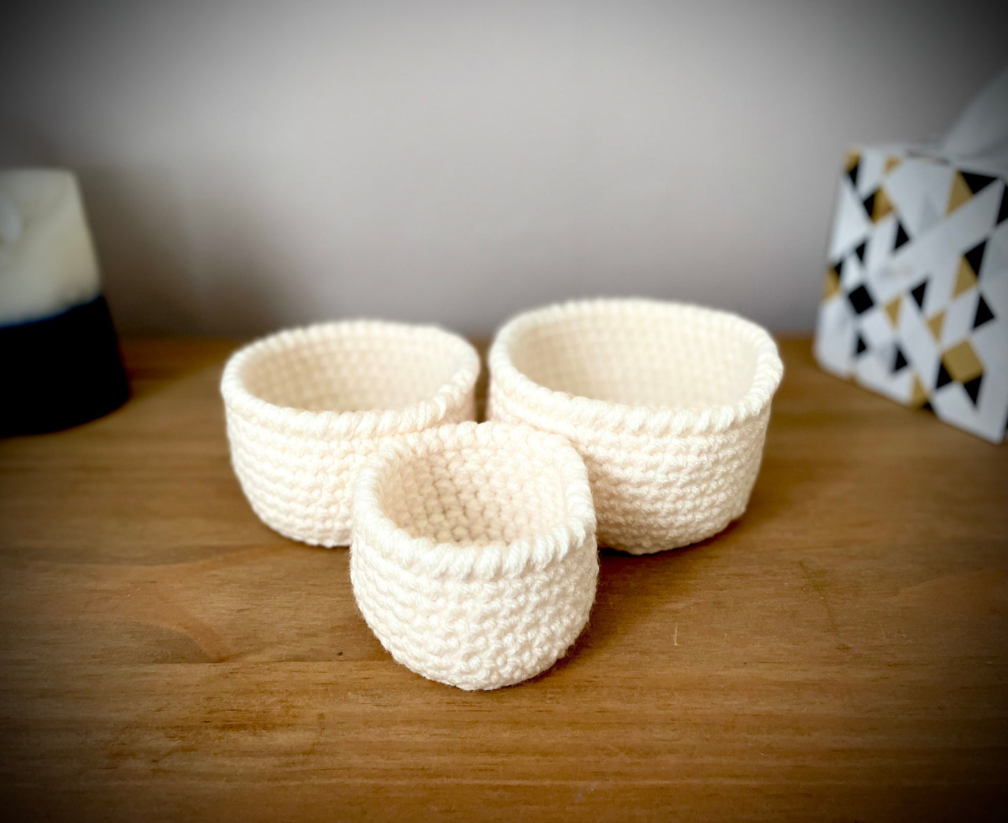 Crochet Basket Set Handmade Basket Set Crocheted Basket Storage Basket Crochet Storage Crochet Home Decor Storage Baskets Knitted Basket Set